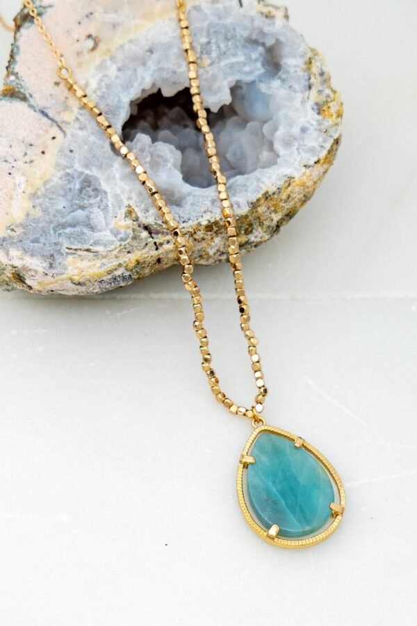 Amanzonite Stone Pendant Necklace