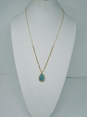 Amanzonite Stone Pendant Necklace