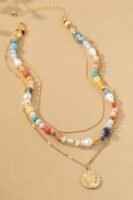 Multi Color Beaded Chain Necklace
