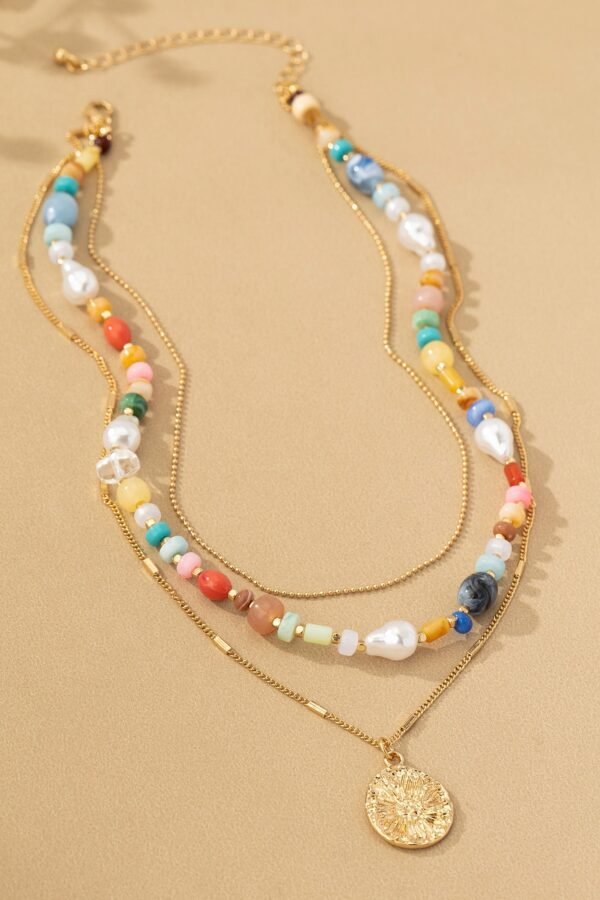 Multi Color Beaded Chain Necklace