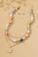 Multi Color Beaded Chain Necklace
