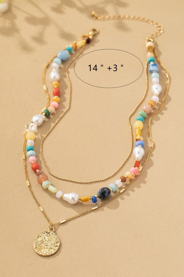 Multi Color Beaded Chain Necklace