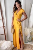 Mustard Maxi Dress With Slit