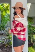 Red Plaid Hooded Jacket